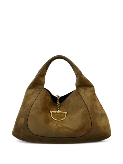Gucci Women Softbit Maxi Suede Leather Shoulder Bag In Multi
