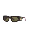 Gucci Womens Brown Gg1664s Square-shape Acetate Sunglasses In Tortoise