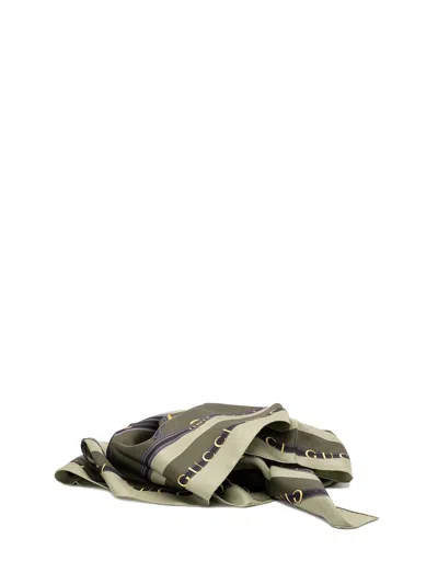 Gucci Printed Silk Scarf In Green