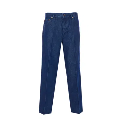 Gucci Women Straight Cut Denim Jeans In Blue