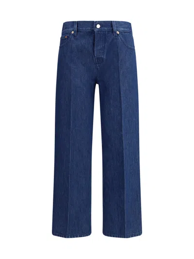Gucci Cropped Mid-rise Straight-leg Jeans In Blue