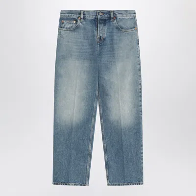 Gucci Women's Straight Jeans With Faded Effect In Blue