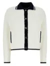 Gucci Cardigan In Misto Cotone Stretch Bianco  Donna