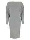 Gucci Abito In Misto Lana Stretch Grigia Donna