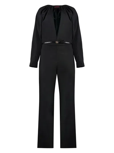 GUCCI WOMEN'S STRETCH WOOL JUMPSUIT