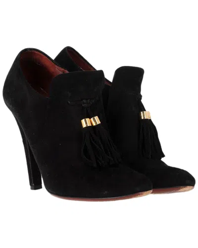 Gucci Women's Suede Mischa Tassel Detail Bootie (authentic Pre-loved) In Black