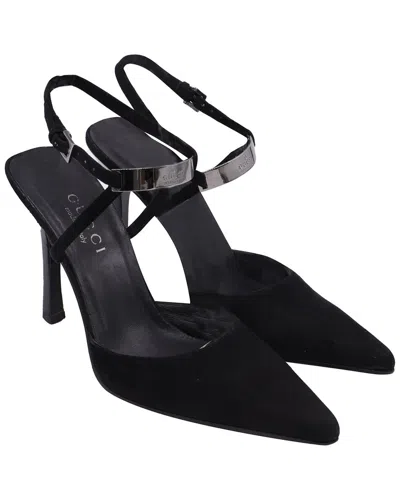 Pre-owned Gucci Women's Suede Slingback Pointed Toe Pump (authentic Pre-loved)