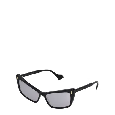 Gucci Women's Sunglasses Acetate Black/silver In Neutral