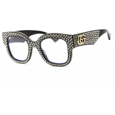 Pre-owned Gucci Women's Sunglasses Black Cat Eye Plastic Frame Grey Lens Gg1423s 001 In Gray