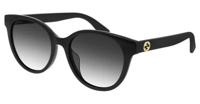 Pre-owned Gucci Women's Sunglasses Gg0702sk 001 Black/grey Lens Design 54mm In Gray