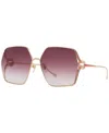 Gucci Gg1322sa W 003 Butterfly Sunglasses In Gold,red Gradient