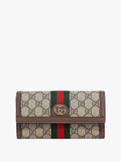 Gucci Women Supreme Gg Fabric And Leather Wallet In Multi