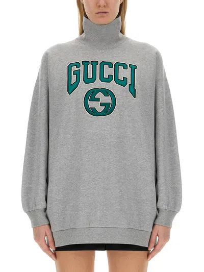 GUCCI GUCCI WOMEN SWEATSHIRT WITH EMBROIDERY