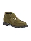 Gucci Sylke Suede Horsebit Booties In Green