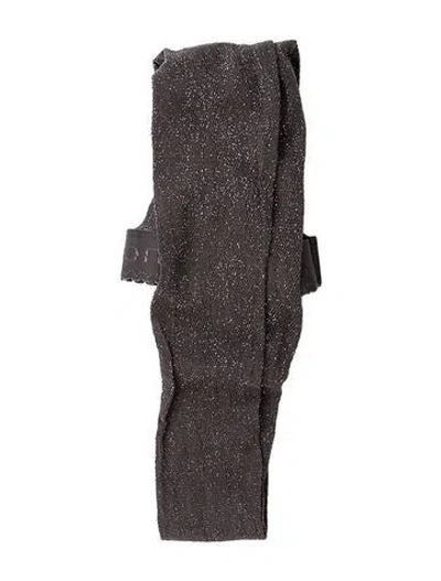 Pre-owned Gucci Women's Synthetic-blend Metallic Net Tights W/ Tags In Gray