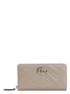 Gucci Taupe Marmont Gg Zip Around Wallet In Grey