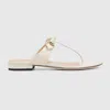 Gucci Women's Thong Sandal With Horsebit In White