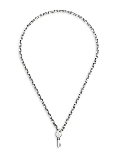 Gucci Women's Trademark Sterling Silver Key Pendant Necklace In Green