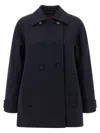 Gucci Double-breasted Trapeze Silhouette Coat In Blue