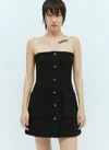 Gucci Interlocking-g-buttons Mini Dress In Black