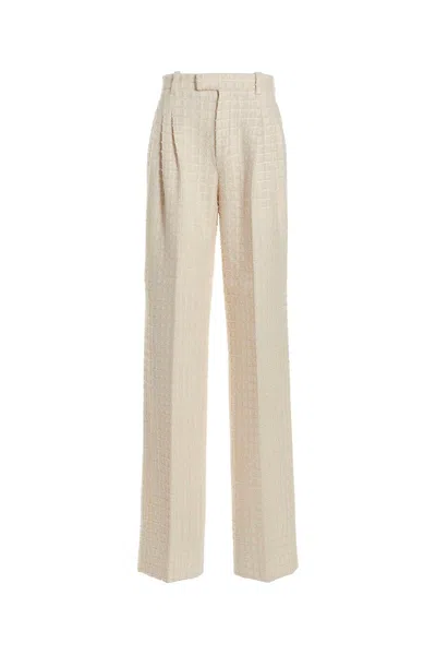 Gucci Women Tweed Trousers In White