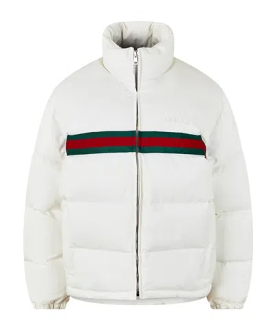 Gucci Women's Twill Bomber Jacket In White