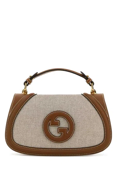 Gucci Women Two-tone Canvas And Leather  Blondie Handbag