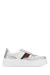 Gucci Women Two-tone Leather Sneakers In Metallic