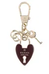 Gucci Women Two-tone Metal Key Ring In Brown