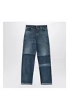 Gucci Women's Two-tone Wide-leg Jeans With Stone-washed Treatment