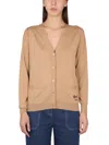 Gucci Embroidered-logo Wool Cardigan In Multicolor