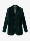Gucci Velvet Blazer With Regular Fit And Pockets In Green