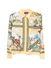 Gucci Bicolor Silk Pattern Shirt In Multi