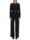 Gucci Jumpsuit Wool Belted Waist In Black