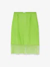 Gucci Women Viscose Skirt With Floral Lace In Green