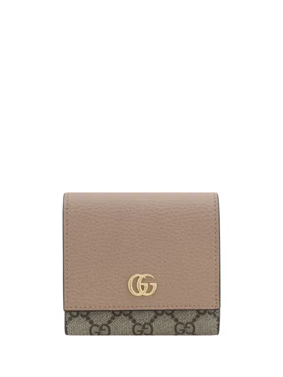 Gucci Compact Leather Trifold Textured Wallet In Multi