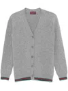 Gucci Web-stripe Cardigan In Gray