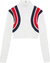 Gucci Web Knitted Cropped Top In White