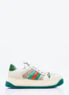 Gucci Women Web Screener Sneakers In Cream