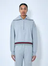 Gucci Women Web Stripe Zip-up Sweatshirt In Gray