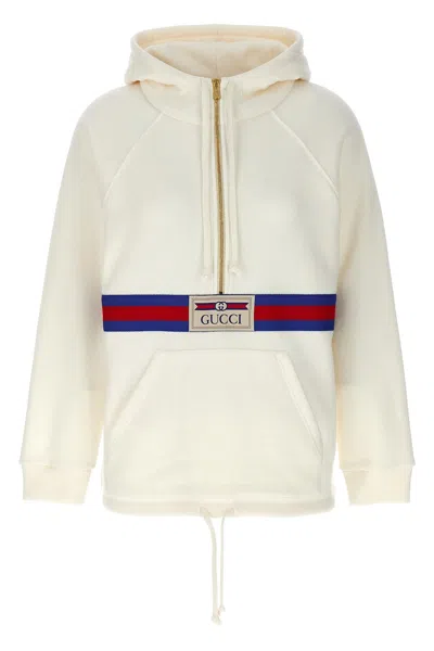 Gucci Women Web Tape Hoodie In White