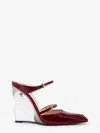 Gucci Women Wedge Leather Mule In Red