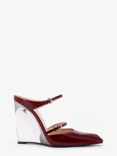 Gucci Women Wedge Leather Mule