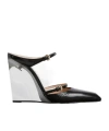 Gucci Mules With Transparent Wedge Heel In Black