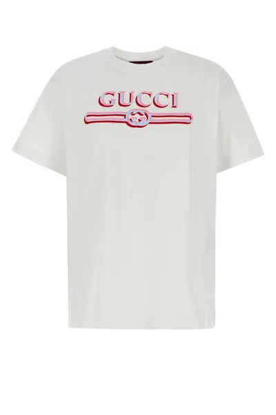 Gucci Women White Cotton T-shirt