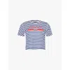 Gucci Printed Striped Cotton Jersey T-shirt In White Mc