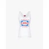Gucci Tank Top In White Sky Blue Mult
