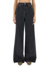 Gucci Women Wide Leg Denim Pants In Gray