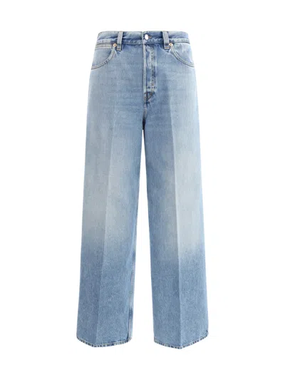 Gucci Women Wide Leg Jeans In Blue