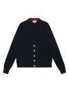 Gucci Interlocking G Ribbed-knit Cardigan In Blue